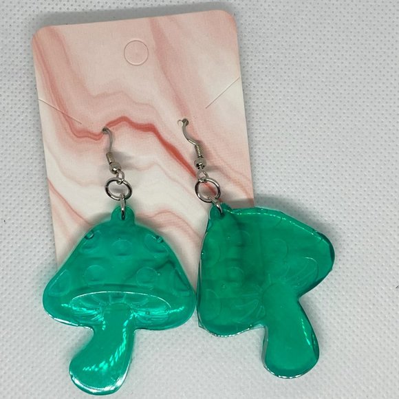 Handmade resin Mushroom Earrings - Picture 5 of 9